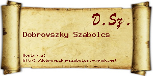 Dobrovszky Szabolcs névjegykártya