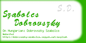 szabolcs dobrovszky business card